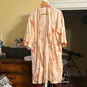 Floral Peach  Kimono Robe by Handprint